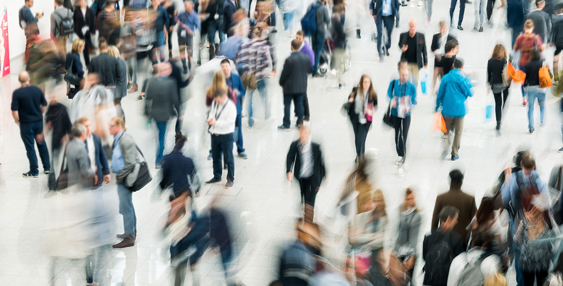 blurred crowd of people business concept