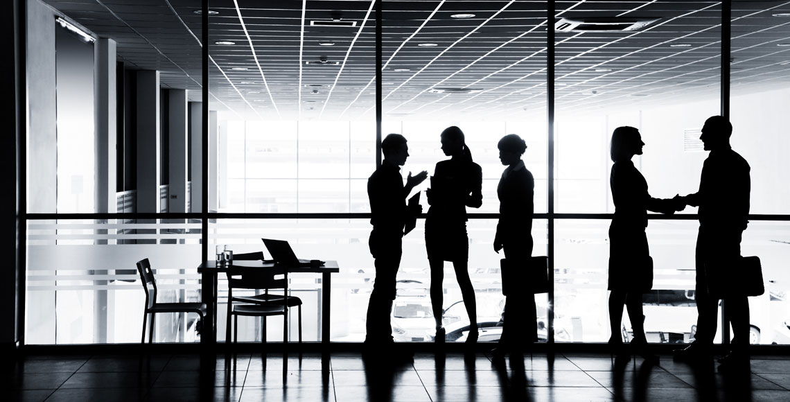 silhouettes of businesspeople