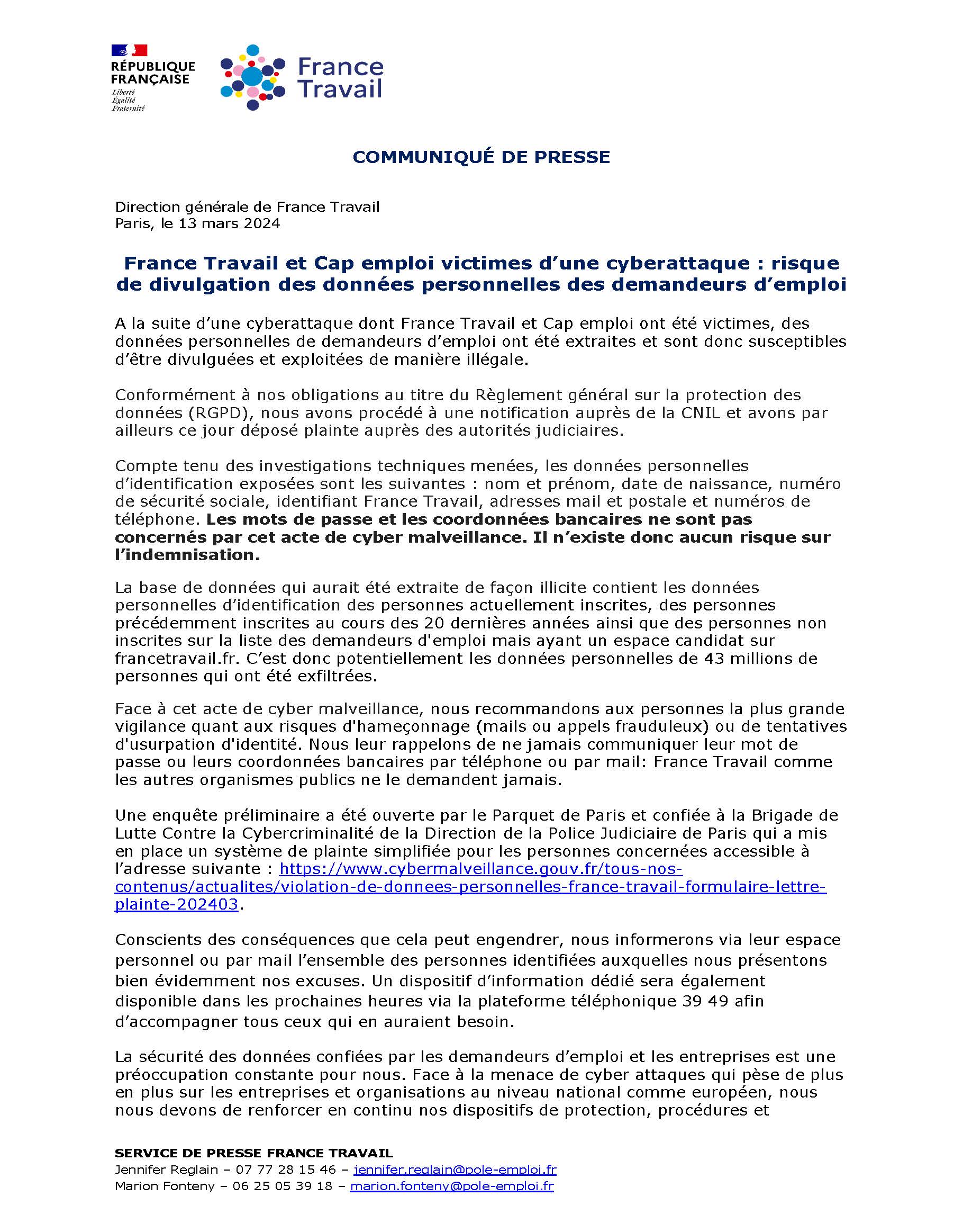 Téléchargez le document CP - France Travail et Cap emploi victime d'une cyberattaque_Page_1.jpg(pdf, 472.16 KB) (Nouvelle fenêtre)